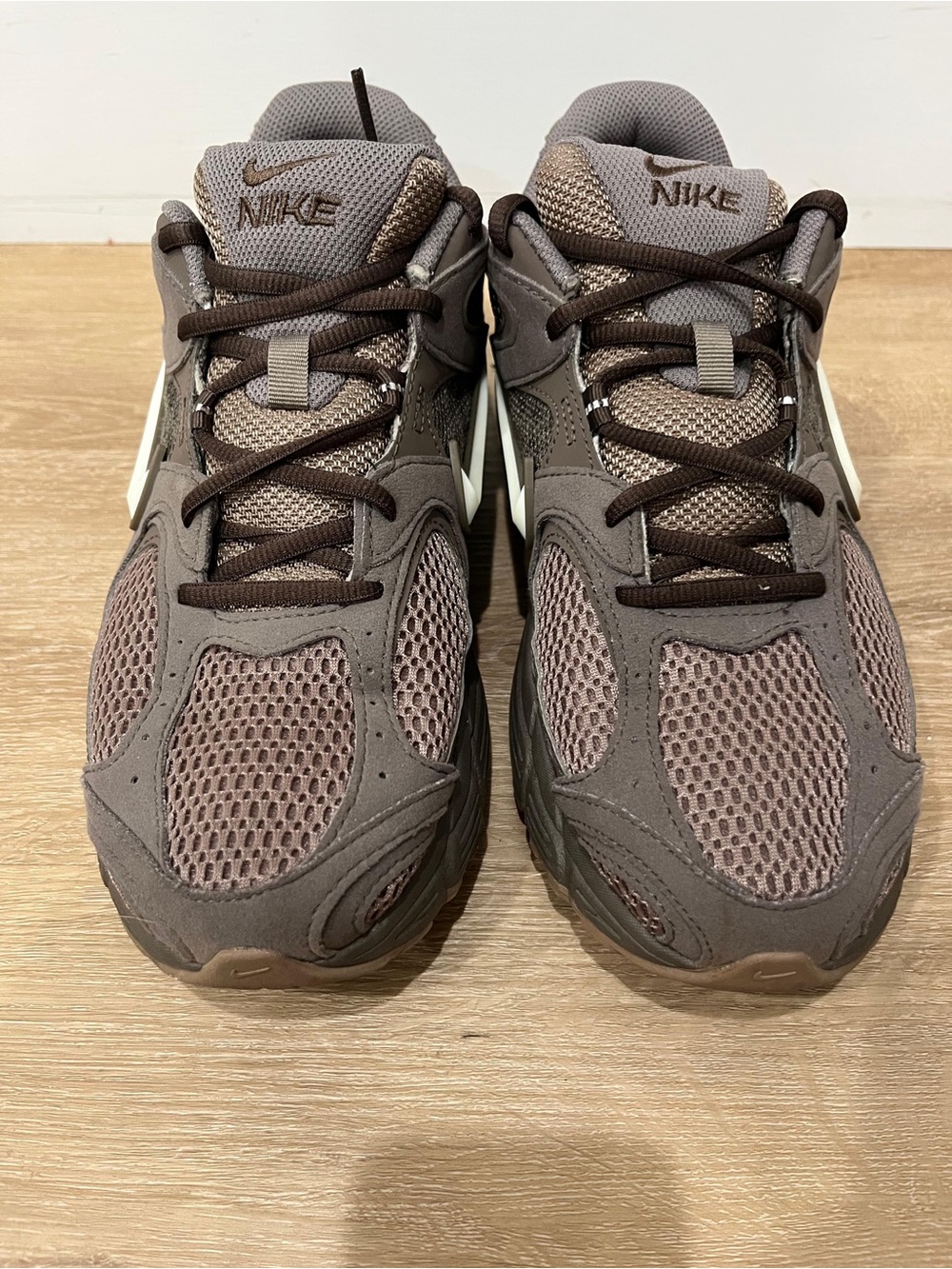 Nike Brown and Gray Mesh Running Sneakers